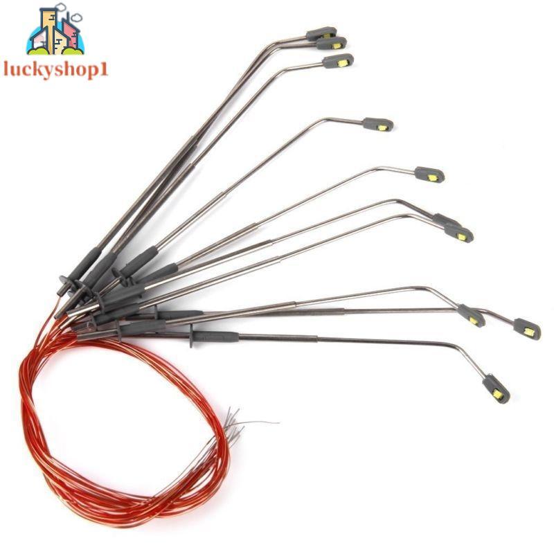【HÀNG CÓ SẴN】10pcs Model Railway Train Lamp Post LED Lamps Railroad  Street Light Landscape-BIG SALE