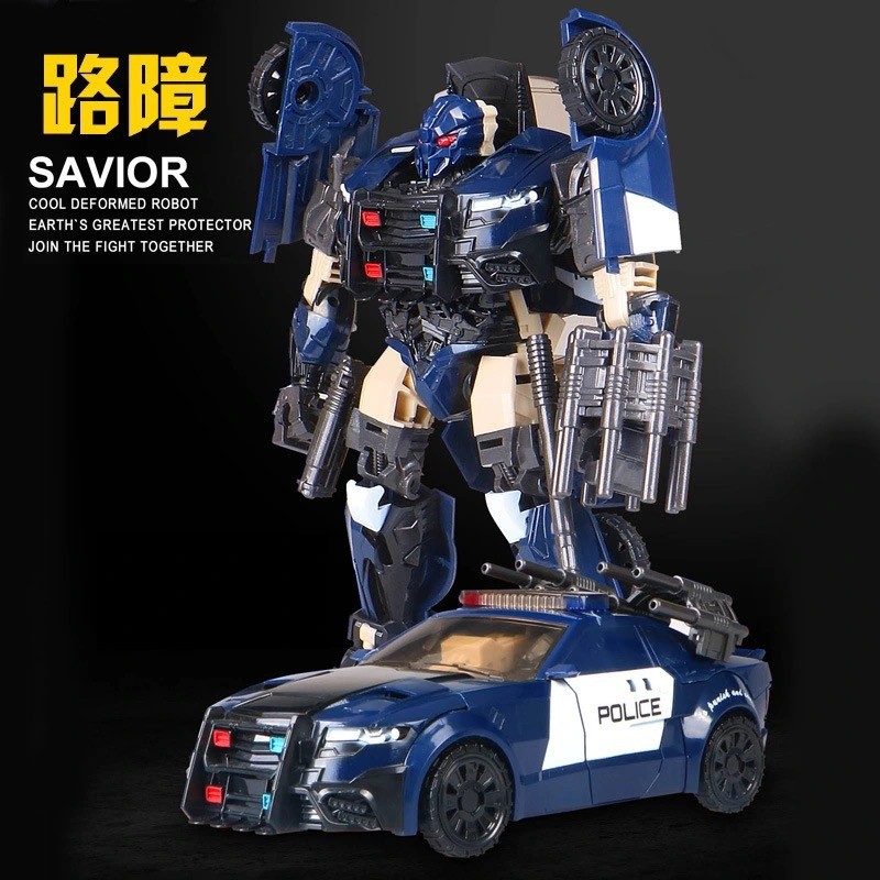 ys-05Police Car3z Tian Ren Tai Boy Transformation Figure Toy Movie Version5Robot Car Road Racer U4BT