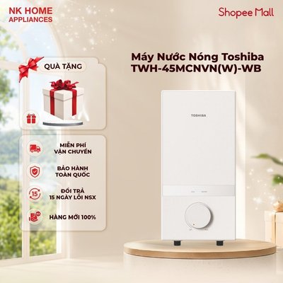 [KOL/KOC] Máy Nước Nóng Trực Tiếp Toshiba TWH-45MCNVN(W)-WB Làm Nóng Nhanh An Toàn Chống Giật - BH 24 Tháng