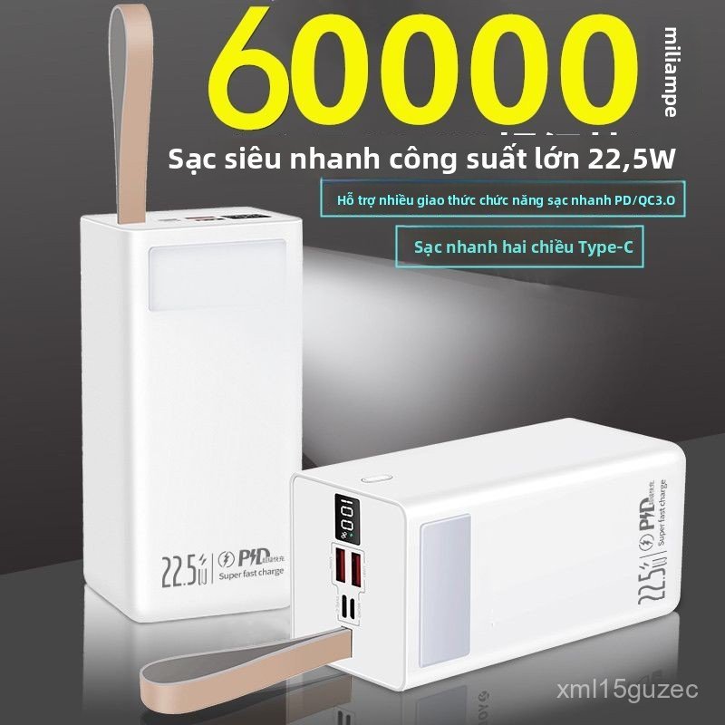 Sạc dự phòng dung lượng cực lớn 60000mAh 50000mAh sạc nhanh đa năng thích hợp cho mọi dòng điện thoạ