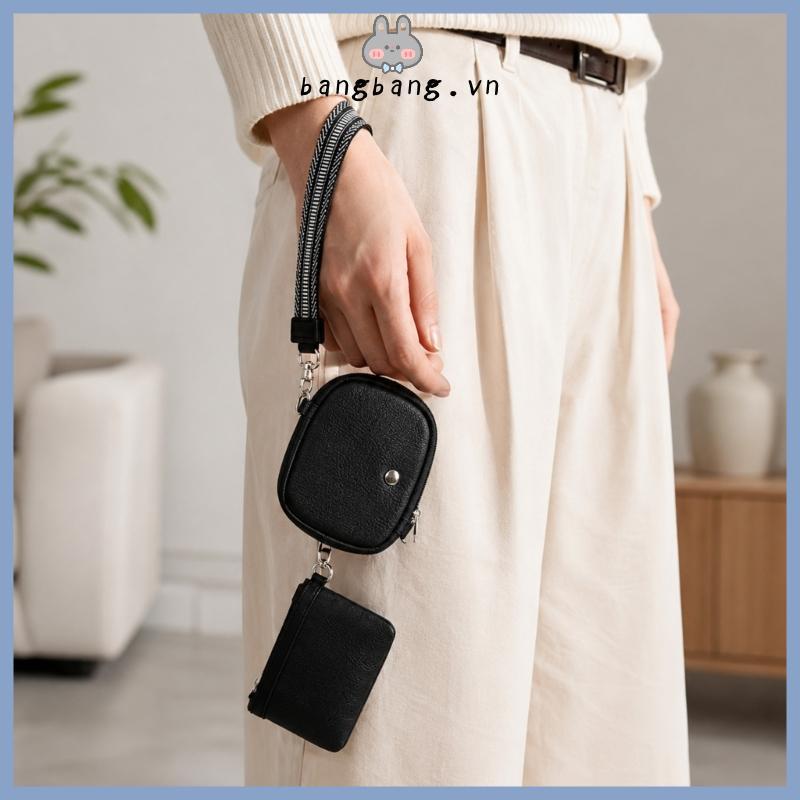 Bang Zip Xung Quanh Móc Khóa Vòng Tay Ví Đựng Thẻ Duals Pounch Vòng Tay Ví Đựng Tiền Xu