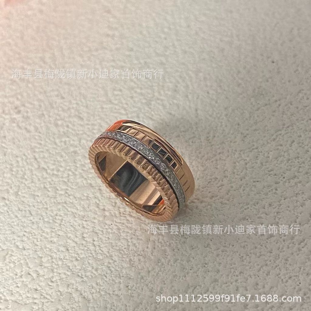 O3HW  V Gold-plated multi-colored rings for men and women, wide couple rings, fortune-bringing rings