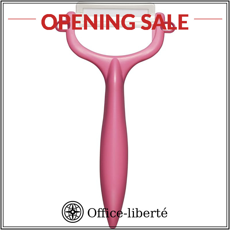 Kyocera Ceramic Peeler, Rust-Free, Easy to Care For, Peeling Tool, Pink, T-Shape Type, Lightweight a