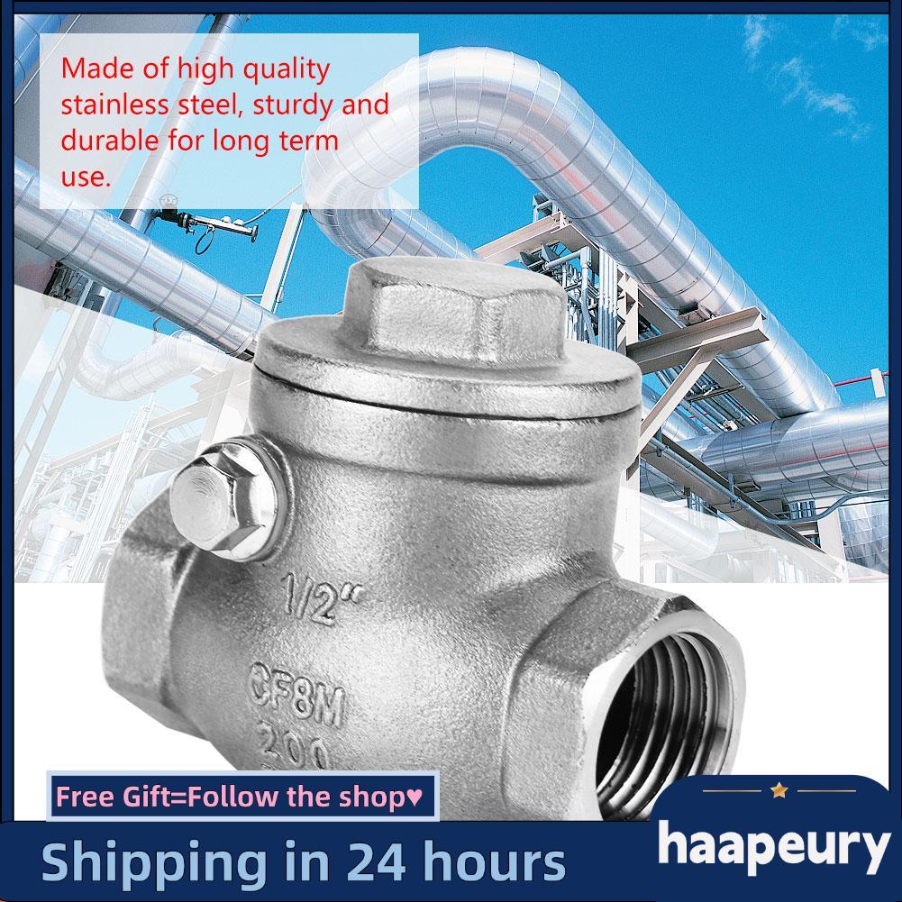 haape Swing Check Valve 1/2 DN15 Thép không gỉ Chuyên nghiệp Nữ Chủ đề Ngang Một chiều Không quay tr