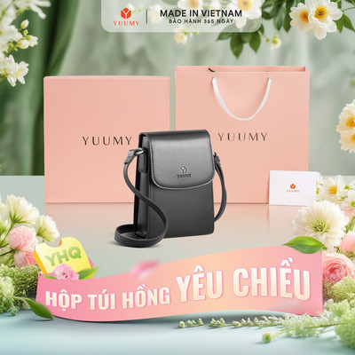 Bộ hộp quà YUUMY (Túi đeo chéo nữ YUUMY YN293 + Hộp quà YHQ2 + Túi giấy YTG2 + Túi rút BVR3838 + Thiệp cảm ơn YBT1)
