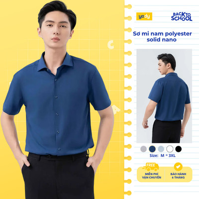 Áo sơmi nam YODY ngắn tay, chất liệu nano mềm mại,hạn chế nhăn nhàu TRA - SCM7047