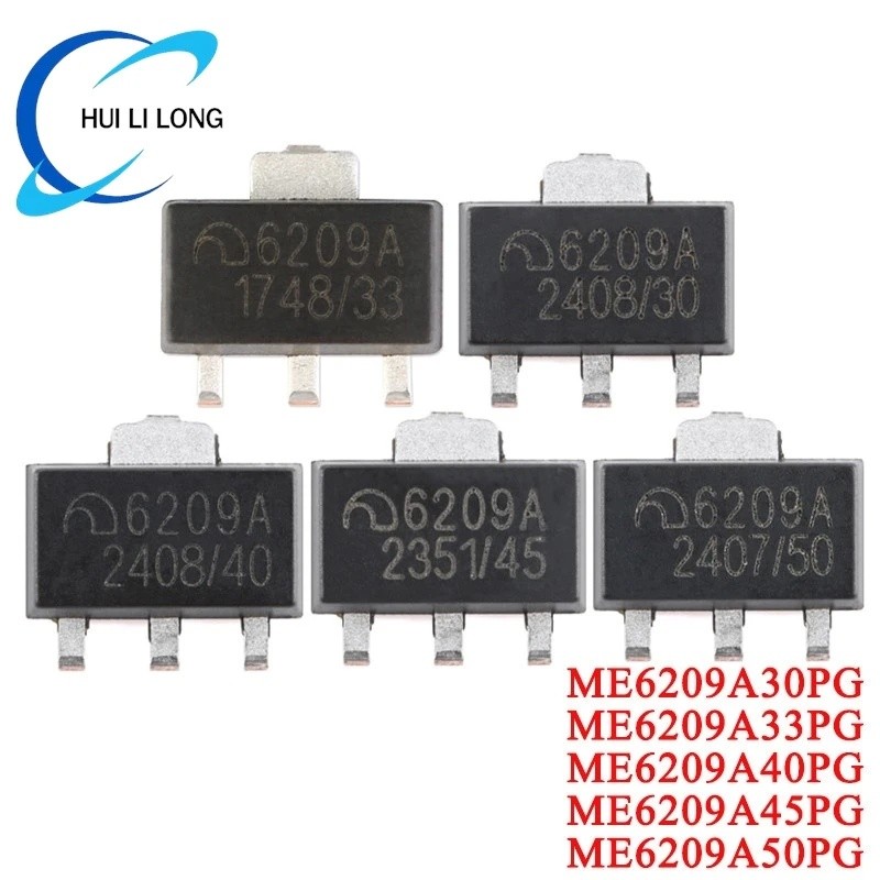 10 CÁI ME6209 6209A ME6209A 3V 3.3V 4V 4.5V 5V ME6209A33PG ME6209A50PG SOT-89 Bán buôn Chip ic