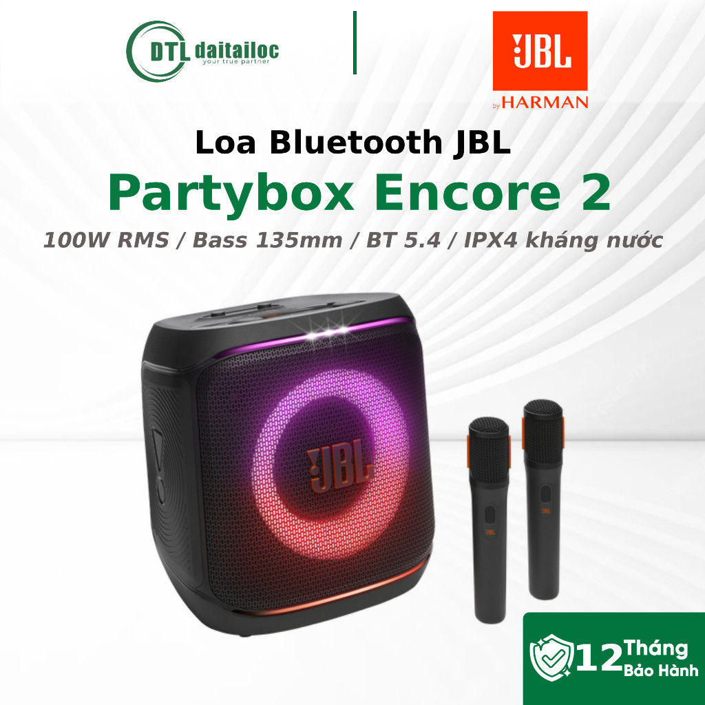 Loa Bluetooth JBL PartyBox Encore 2 JBL PBENCORE22MICAS 100W RMS | Chính Hãng | Bảo Hành 12 Tháng