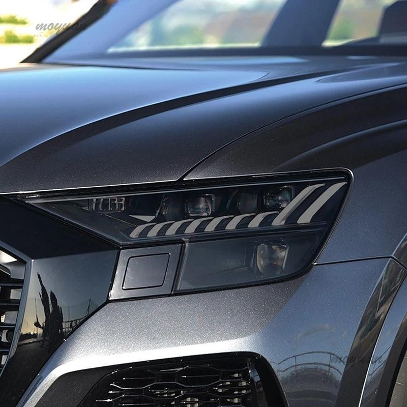 2 Chiếc Xe Đèn Pha Bảo Vệ Phim Khói Đen Tint Bọc Vinyl Trong Suốt TPU Miếng Dán Cho Xe Audi Q8 SQ8 R