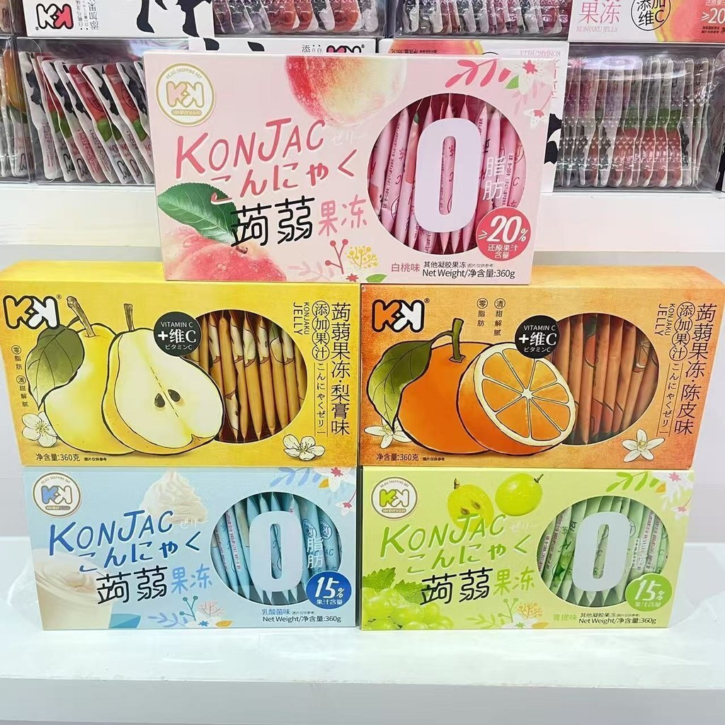 HELLO.Hong Kong Super Friend Flavor Konjac Jelly Juice Jelly Bars Konjac White Peach Flavor Low-Fat 