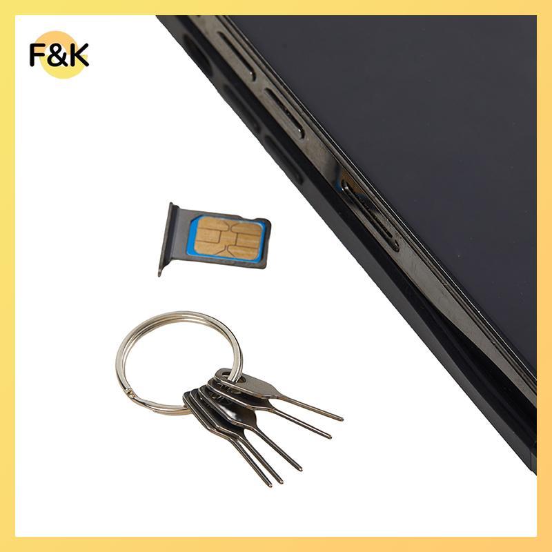 F & K 5 Cái / bộ Thẻ SIM Eject Pin Dụng Cụ Chìa Khóa Kim SIM Khay Đựng Thẻ Eject Pin Cho Điện Thoại 