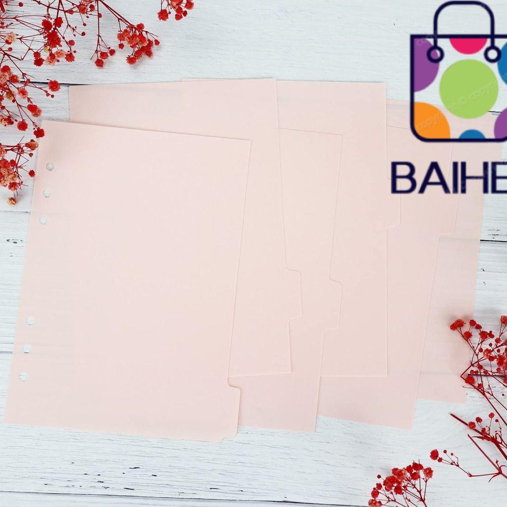 BAIHEE 6 CÁI Binder Divider, 6 vòng nhựa Index Page Tab, Planner Pink 6 CÁI A5 Binder Index Dividers