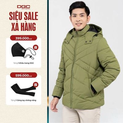 Áo khoác nam chống thấm nước DGCs 3 lớp thiết kế chần ngang vải Polyester - WAJKBB05M