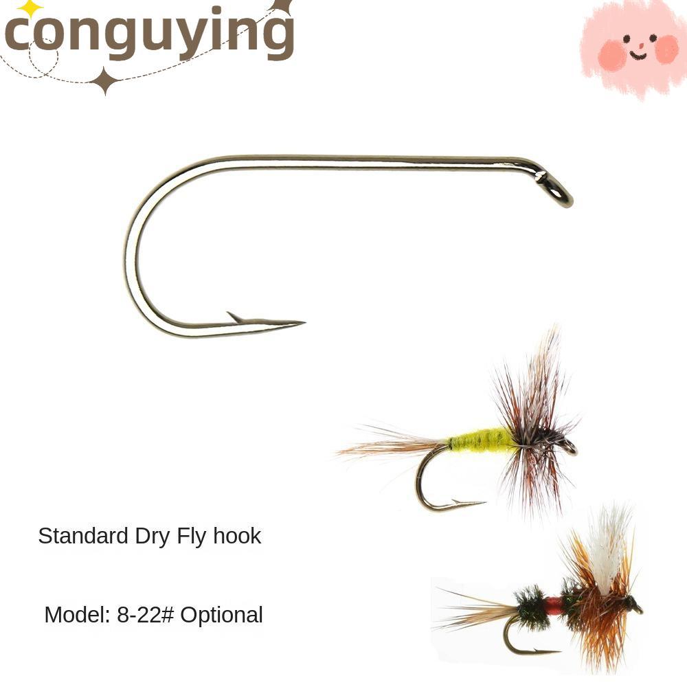 CONGUYING Fly Tying Hook, 8 # -22 # Standard Long Shank Fly Fish Hook, 2024 Wire Blue Dun Long Shank