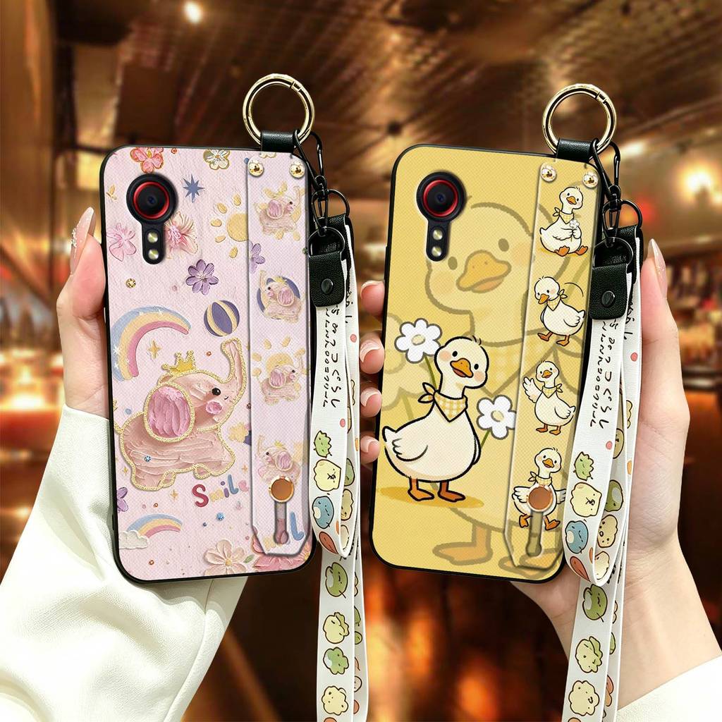Cá Tính Màu Trơn Ốp Lưng Điện Thoại Samsung Galaxy Xcover5 / SM-G525F Dây Đeo Cổ Tay Thiết Kế Thời T
