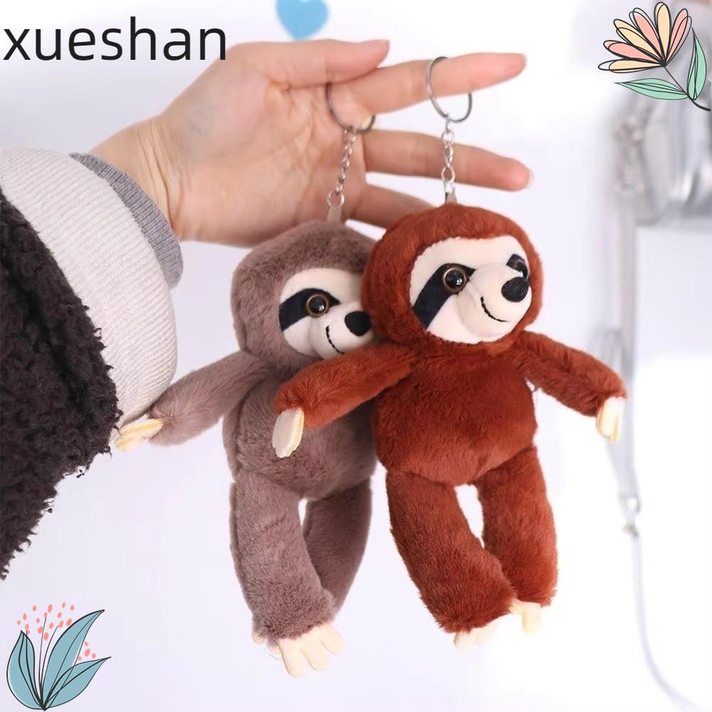 XUESHAN Nhồi Bông Động Vật Sloth, Mô Phỏng Móc Khóa Sloth Mặt Dây Chuyền Nhỏ, Mặt Dây Chuyền Mềm Mại