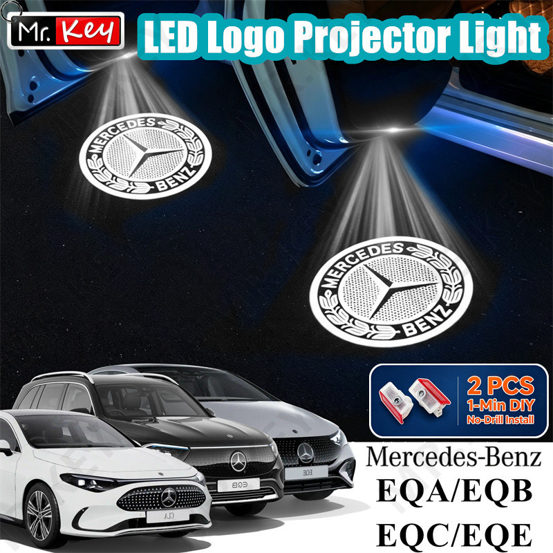 [Mr.Key] OEM Nâng Cấp Đèn LED Logo Cửa Máy Chiếu Cho Xe Mercedes-Benz EQ Điện Nguyên Chất EQA EQB EQ