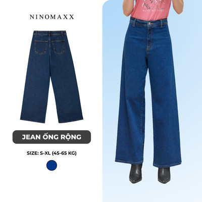 Quần Jean Nữ Lưng Cao Ống Rộng Chất Mềm Ninomaxx 2601002