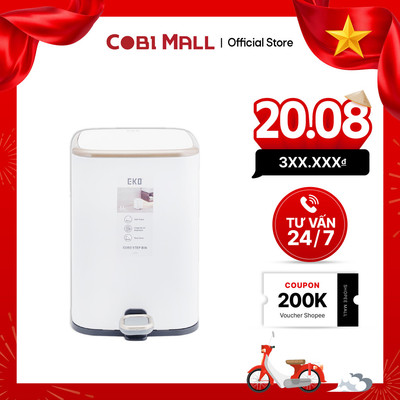 [Hỏa tốc HCM] Thùng rác inox EKO EK9333 6L 2 màu - Cobihome
