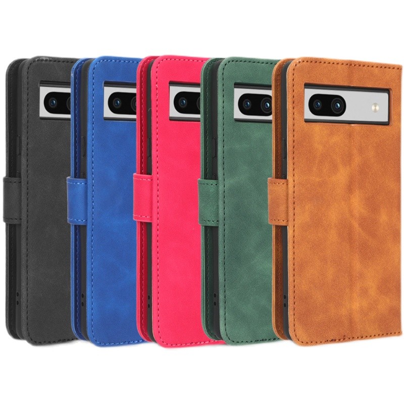 Thích hợp cho Google Pixel 7A Skin Feel Calf Pattern Leather Case Phone Case Card Soft Case Flip Cas