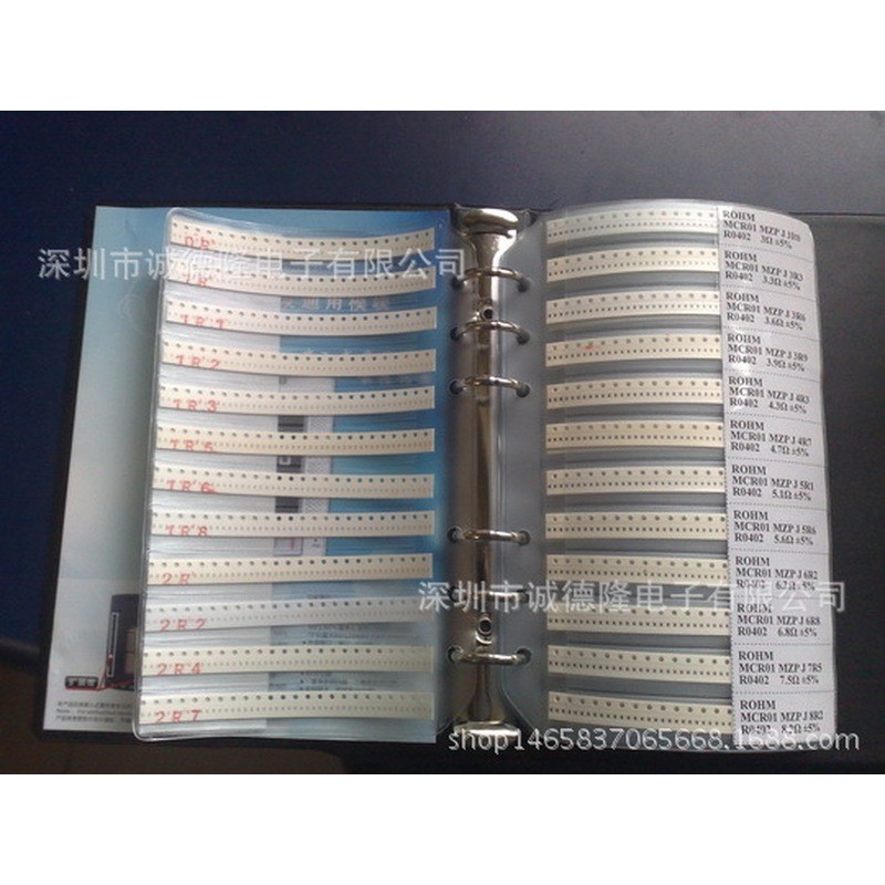 170 loại điện trở chính xác chip 0603 1% hiện có sẵn để mua. Sách mẫu linh kiện, gói điện trở, sách 