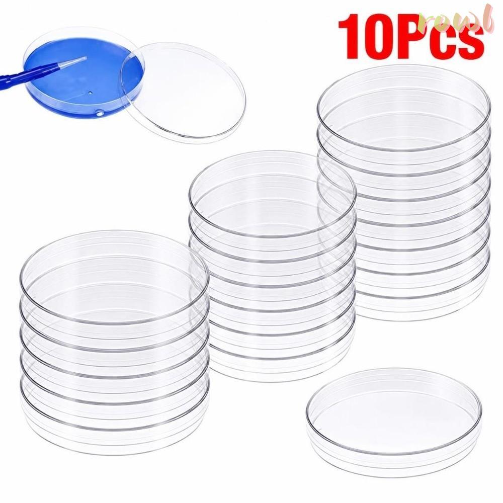 ROWL 10 Cái / bộ Đĩa Petri, Đĩa Petri dùng một lần bằng nhựa dùng một lần, Phòng thí nghiệm đĩa Petr