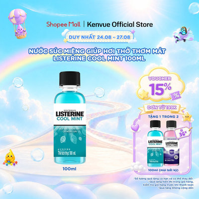 Combo Nước Súc Miệng Giữ Hơi Thở Thơm Mát Listerine Coolmint 100ml/chai