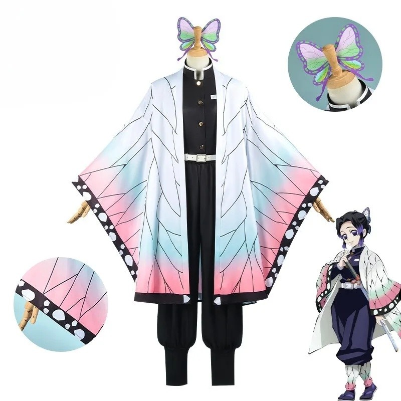 Anime Kochou Shinobu Trang Phục Hóa Trang Tóc Giả Kochou Kanae Thêu Đồng Phục Giáng Sinh Halloween T