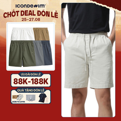 Quần Short Kaki Nam Lưng Thun ICONDENIM Fabric Thoáng Mát Trẻ Trung QSID0137