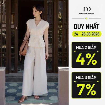 Set Áo Tay Chờm Thân Xếp Ly 2R03.2603, Quần 2 Ly Bung 3R02.2603. Set Đồ Nữ Thanh Lịch, Outfit Resort Design By JM