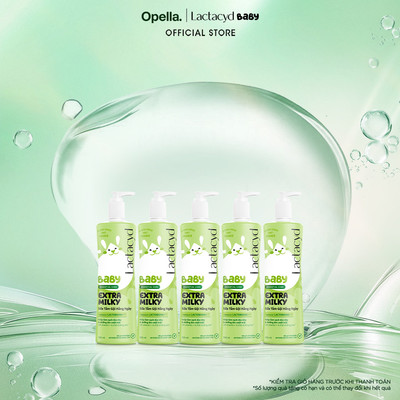 Bộ 5 chai Sữa Tắm Gội Trẻ Em Lactacyd Baby Extra Milky Làm Sạch Dịu Nhẹ và Dưỡng Ẩm Vượt Trội 500ml/chai