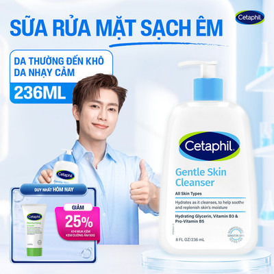 Sữa rửa mặt dịu lành cho da nhạy cảm CETAPHIL GENTLE SKIN CLEANSER 236ML