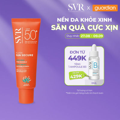 Kem Chống Nắng Giúp Bảo Vệ Da, Dưỡng Ẩm Và Làm Mờ Đốm Nâu Dành Cho Da Nhạy Cảm SVR Sun Secure Fluide SPF 50+ 50ml