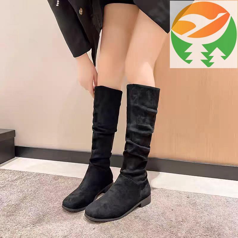 Wg1 Cưỡi Booties Cọc Mùa Thu 2026 Mùa Lạnh Tươi Cong Ngón Chân Chunky Gót Xếp Ly Booties Tây Cao Bồi