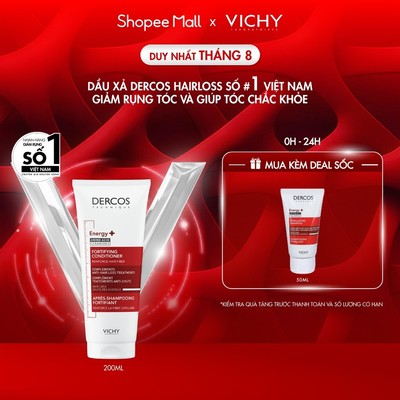 Dầu xả tăng cường dưỡng tóc chắc khoẻ, giảm gãy rụng Vichy Dercos Energy+ 200ml