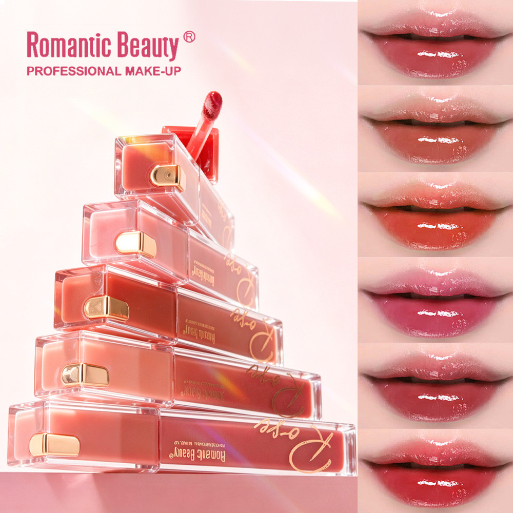 R ROMANTIC BEAUTY Aqua Crystal Trong Suốt Son Bóng Dưỡng Ẩm Dưỡng Ẩm Trong Suốt Son Bóng