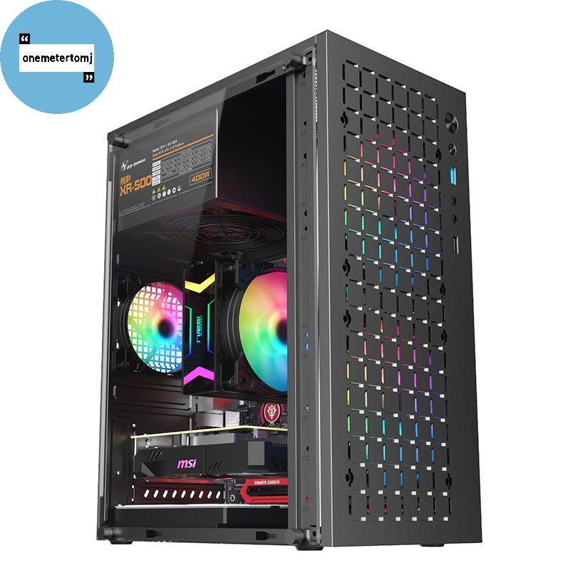 Onemetertomj Micro ATX / ITX Trong Suốt DIY PC Case Kính Desktopputer Case HDD + SSD ATX Power Suppl