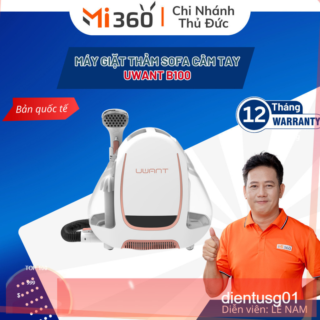 Máy Giặt Thảm Sofa Cầm Tay Uwant B100 Bản Quốc Tế -Hàng Chính Hãng