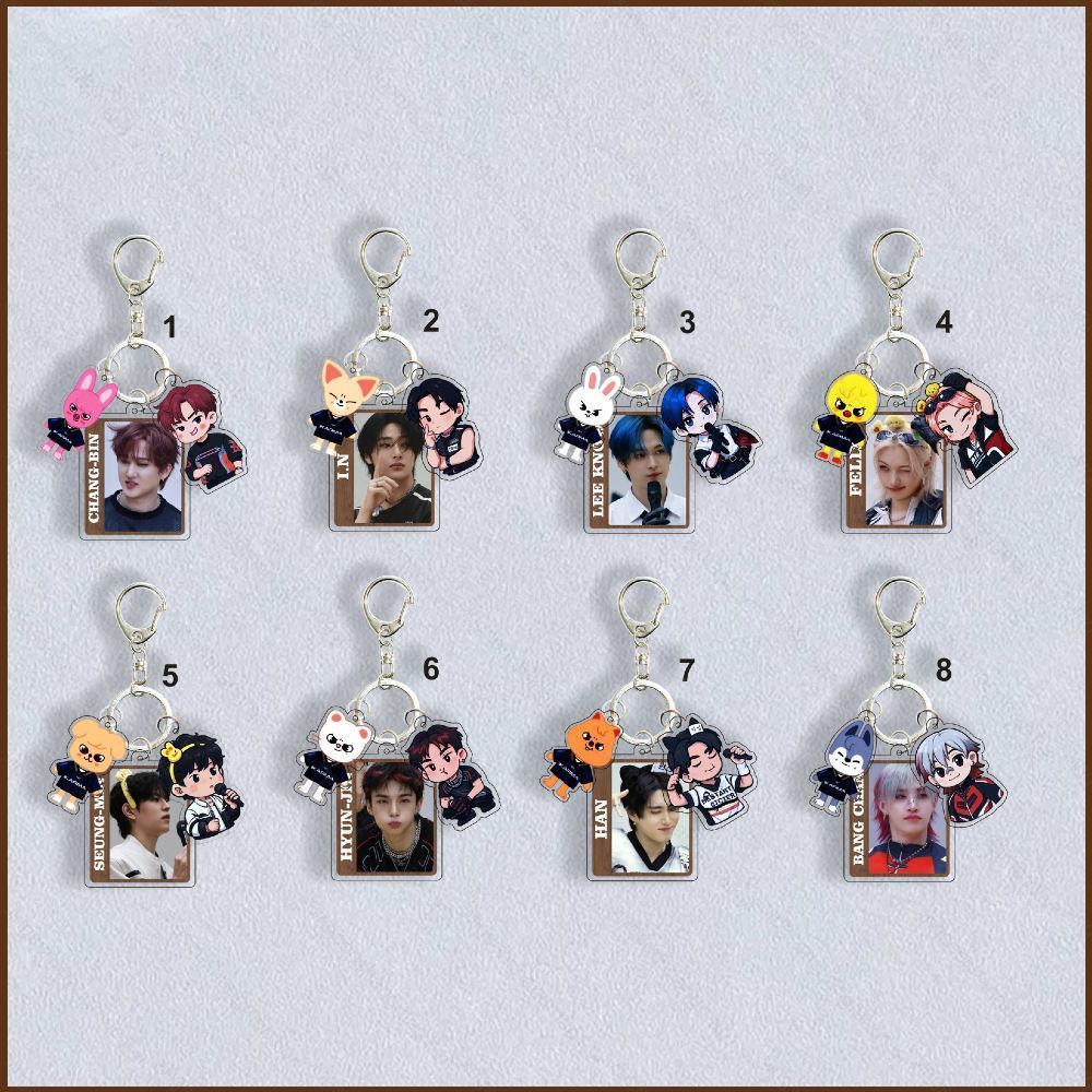 Stray Kids Acrylic Móc Khóa Thứ Tư Album Mới KARMA Mặt Dây Chuyền Bang Chan Phụ Kiện SKZOO Ngoại Vi