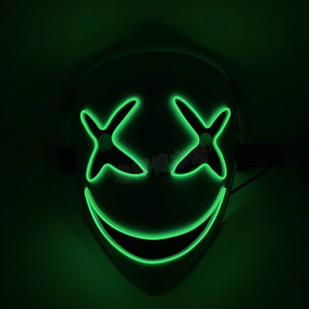 🔥Hàng có sẵn🔥mặt nạ halloween Phụ kiện hóa trang lễ hội Mặt nạ phát sáng Mặt nạ LED sáng đèn Mặt nạ mặt cười Phát sáng Viên đạn tối Smile Leech Shadow Yin Mask Full Grimace Dark Contractor Halloween