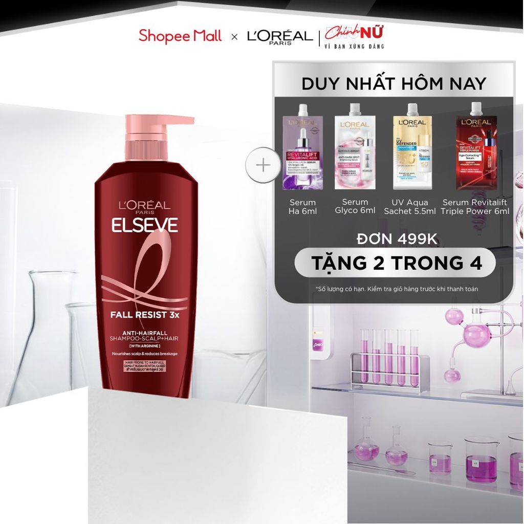 Dầu Gội L'Oréal Paris Elseve Fall Resist 3x Giảm Gãy Rụng Tóc 620ml