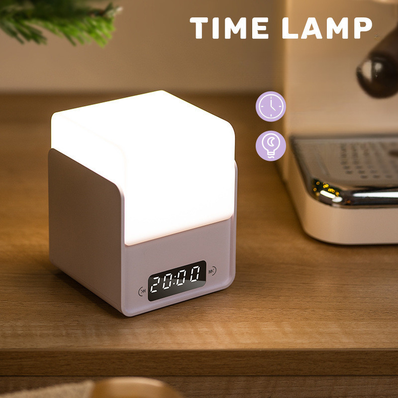 Time Cube Night Light LED Tricolor Light Charging Cube DIY Electronic Clock Light