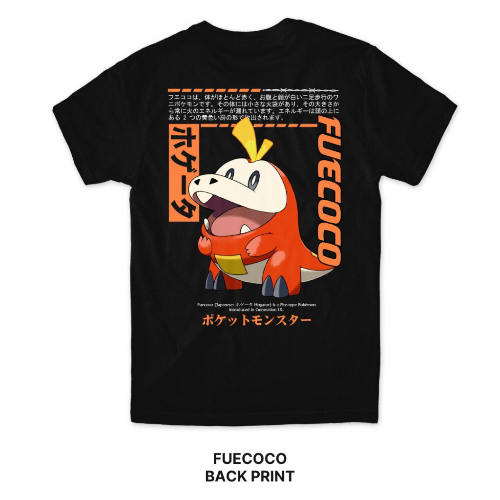 Áo thun Fuecoco Pokémon Series Baju Microfiber