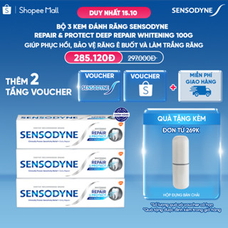 Bộ 3 Kem đánh răng SENSODYNE Repair & Protect Deep Repair Whitening 100g phục hồi, bảo vệ răng ê buốt và làm trắng răng