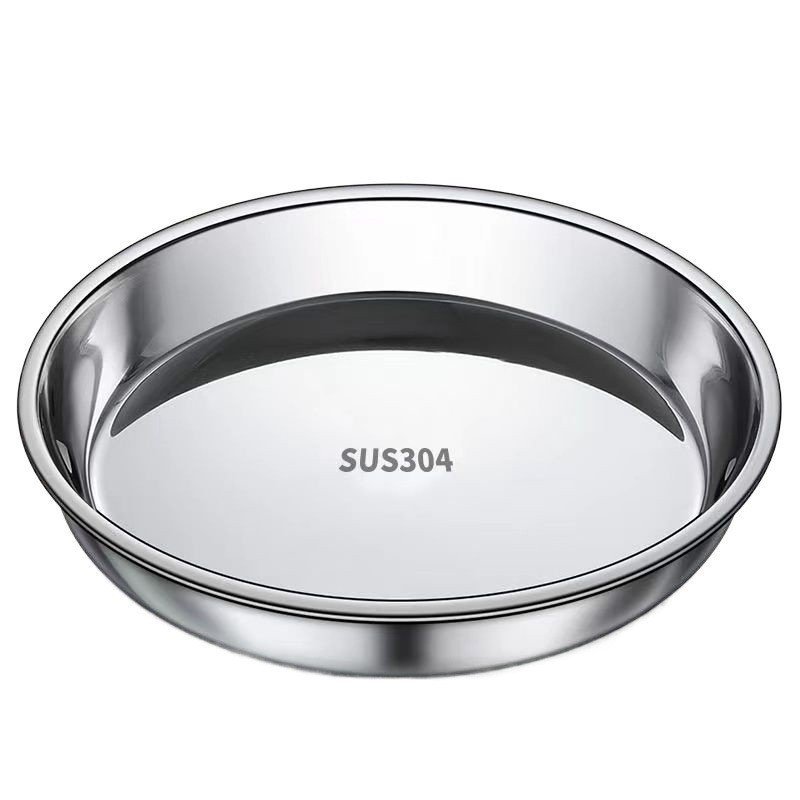 Đĩa Tròn Cơm Cá Hấp Da Lạnh Gongs Hộ Gia Đình Bánh Ngọt Đĩa Inox 304 Cá Hấp Bánh Hấp Trứng Hấp Đĩa T