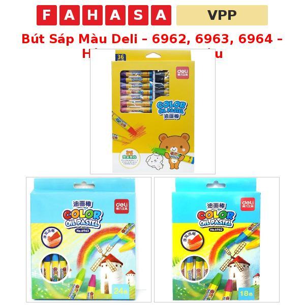 Bút Sáp Màu Deli – 6962, 6963, 6964 – Hộp 18 / 24 / 36 Màu