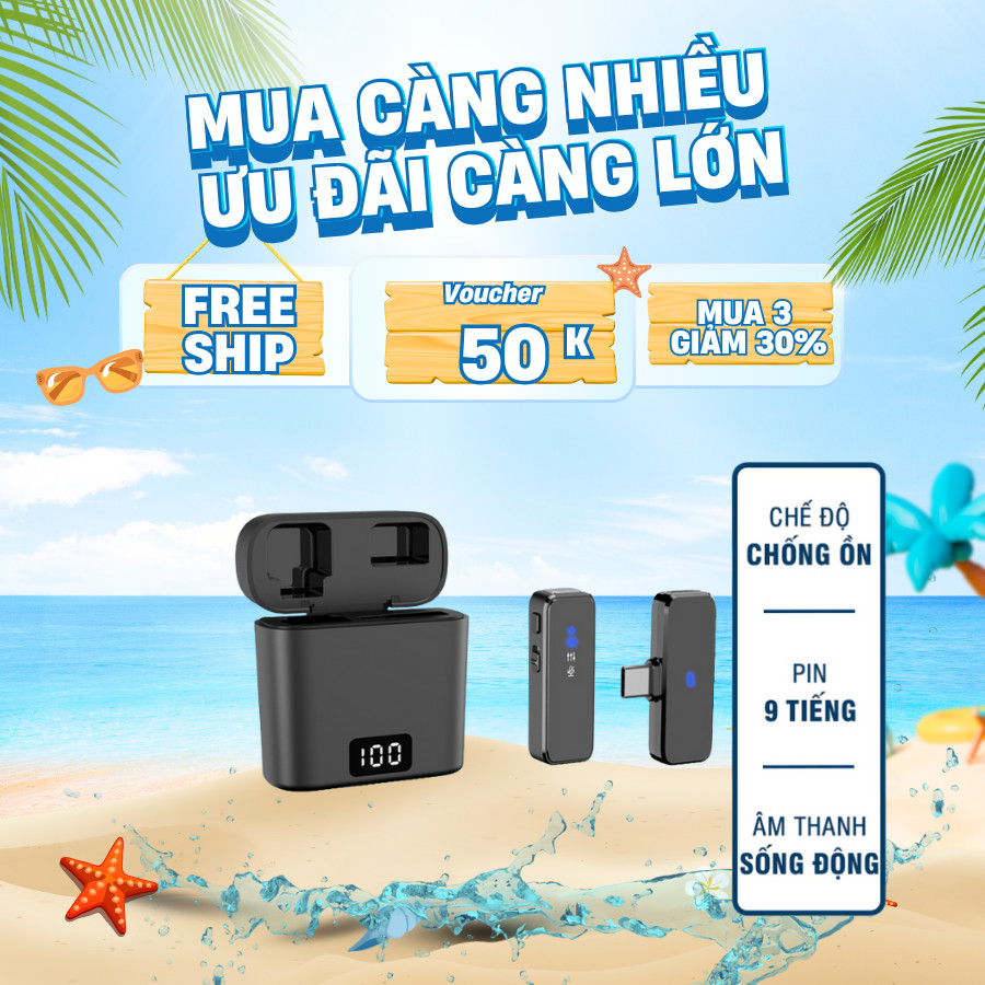 Mic Thu Âm Không Dây Cài Áo Cho Điện Thoại M31 - Bản 1 Mic, Bật/Tắt Lọc Ồn Dùng Cho Quay Video