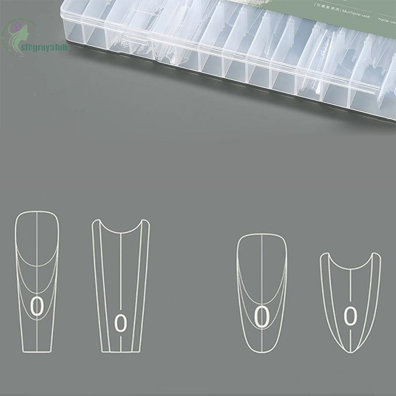 STHB 240 Cái / hộp Sandwich Dual Nail Forms Extensions Dual Forms Coffin Almond Nail Forms Rapid Ext