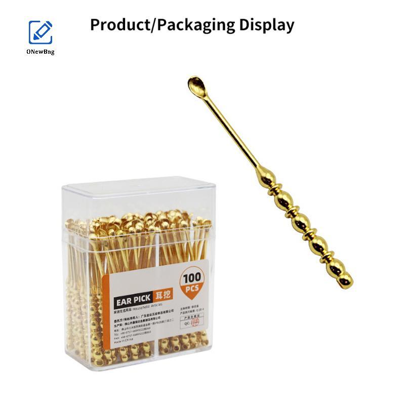 ONew Mini Thép Không Gỉ Đầu Tròn Thìa Tai Retro Di Động Dụng Cụ Vệ Sinh Tai Pi Tai Tẩy Sáp Curette C