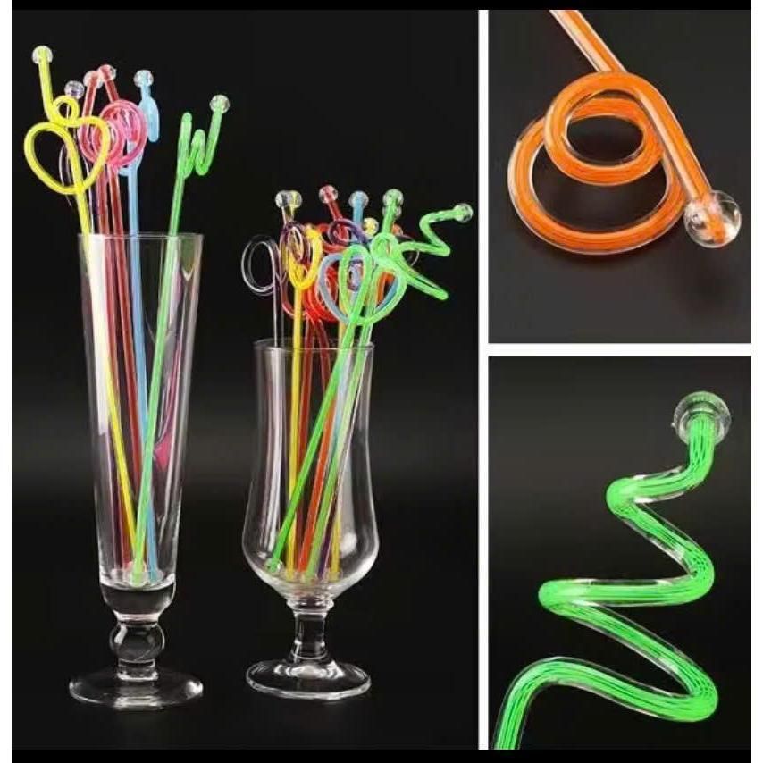 Cây trang trí sinh tố/ Coctail - cây khuấy sinh tố 2 lớp Que khuấy 2 lòng Acrylic